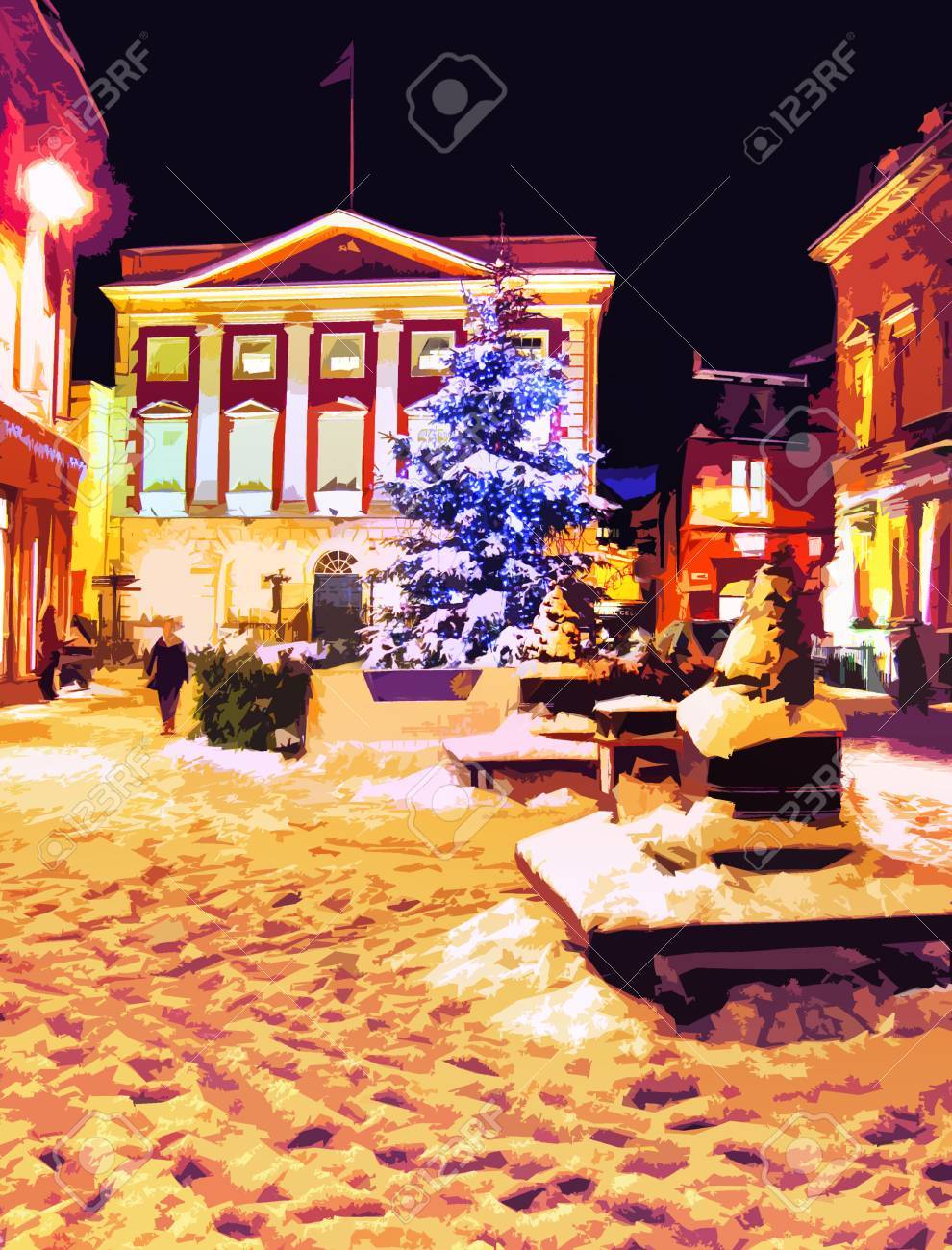 クリスマスの街のイラスト の写真素材 画像素材 Image 4080