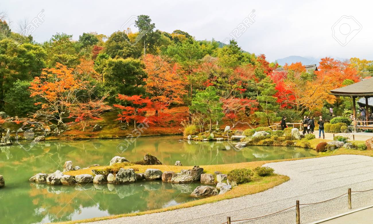 Colorful View Of The Tenryu Ji Temple In Autumn In Kyoto Stock Photo Picture And Royalty Free Image Image