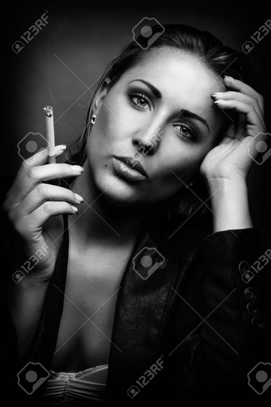 Black White Beauty Portrait Of Female Stock Photo Picture And Royalty Free Image Image
