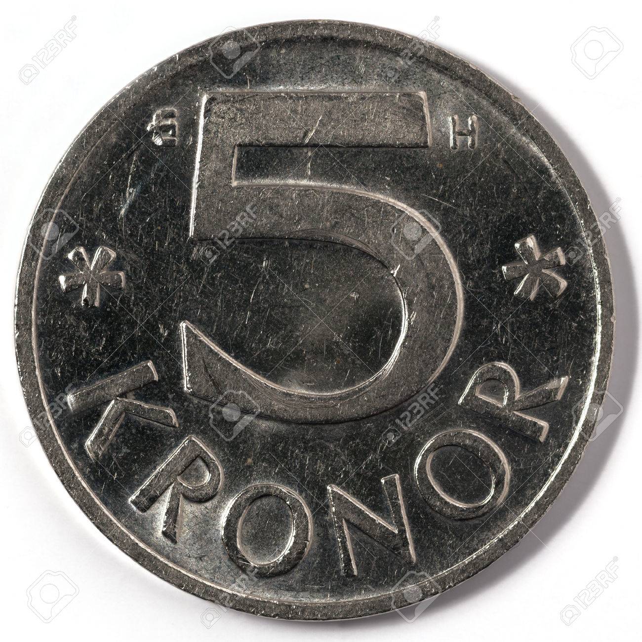 スウェーデン 5 クローナ硬貨のクローズ アップ マクロの写真素材・画像素材 Image 34203020