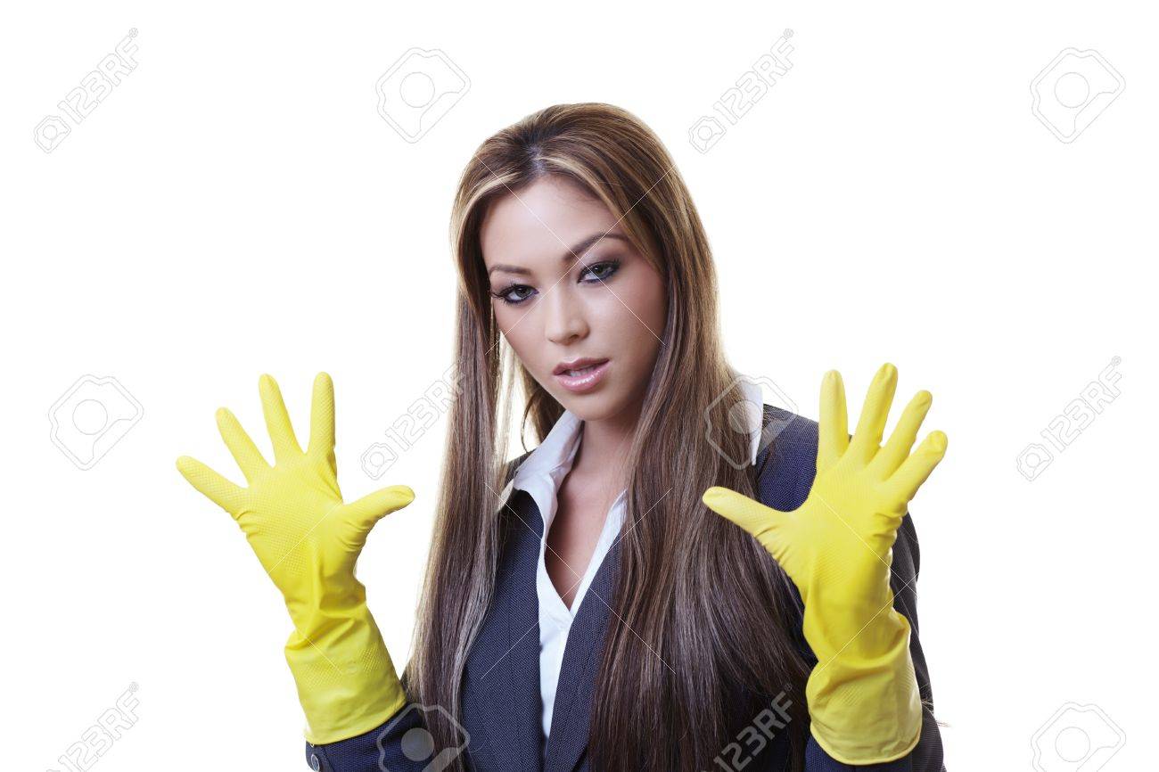 Woman rubber gloves discount