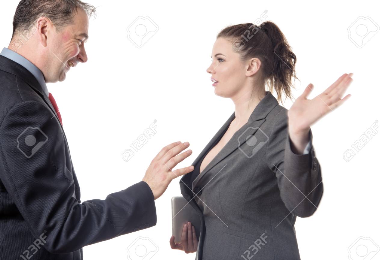 여성 동료의 가슴을 만지려고하는 비즈니스 남자가 약 뺨을 때리고 로열티 무료 사진, 그림, 이미지 그리고 스톡포토그래피. Image  79701808