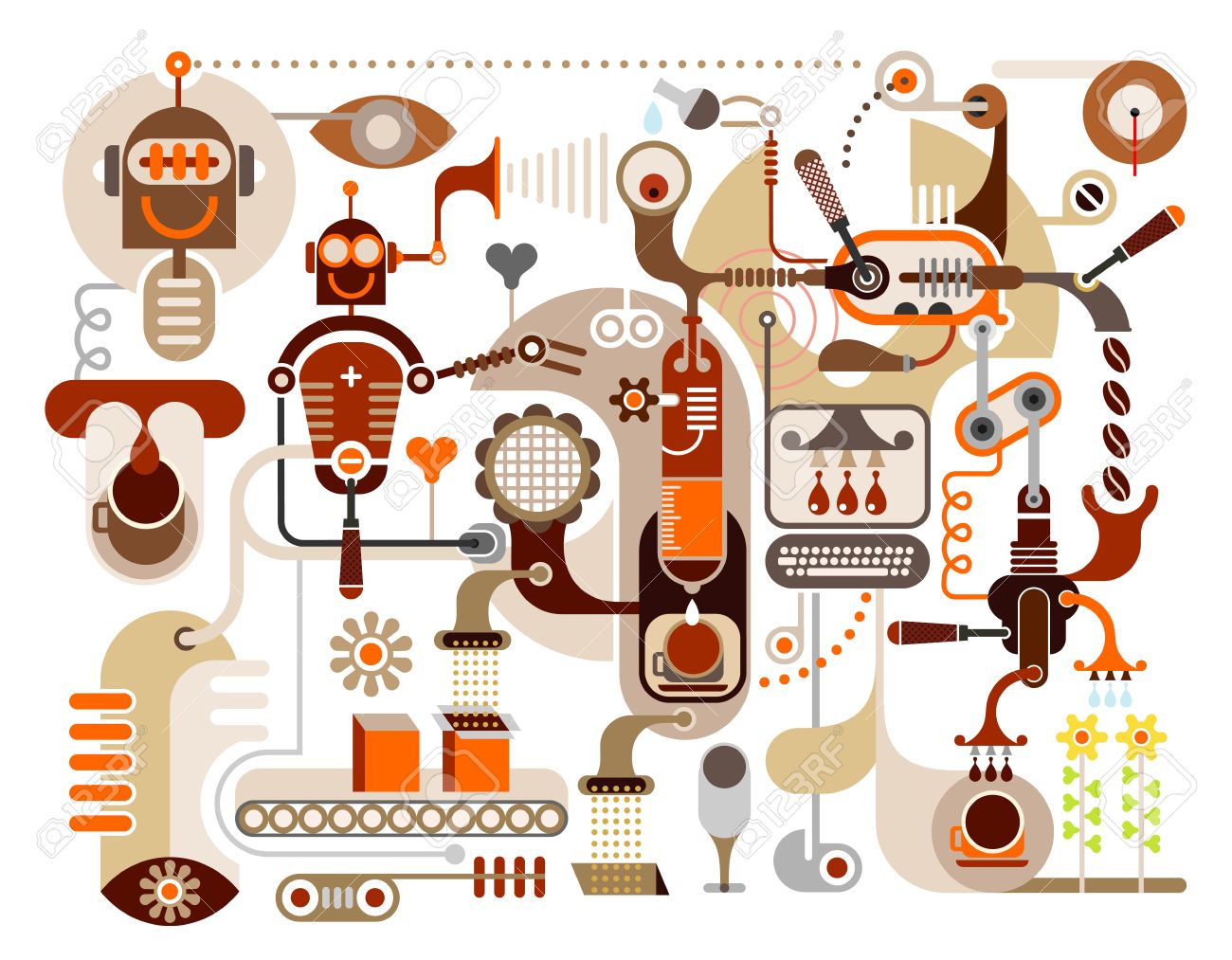 coffee making vector illustration cafe restaurant coffee