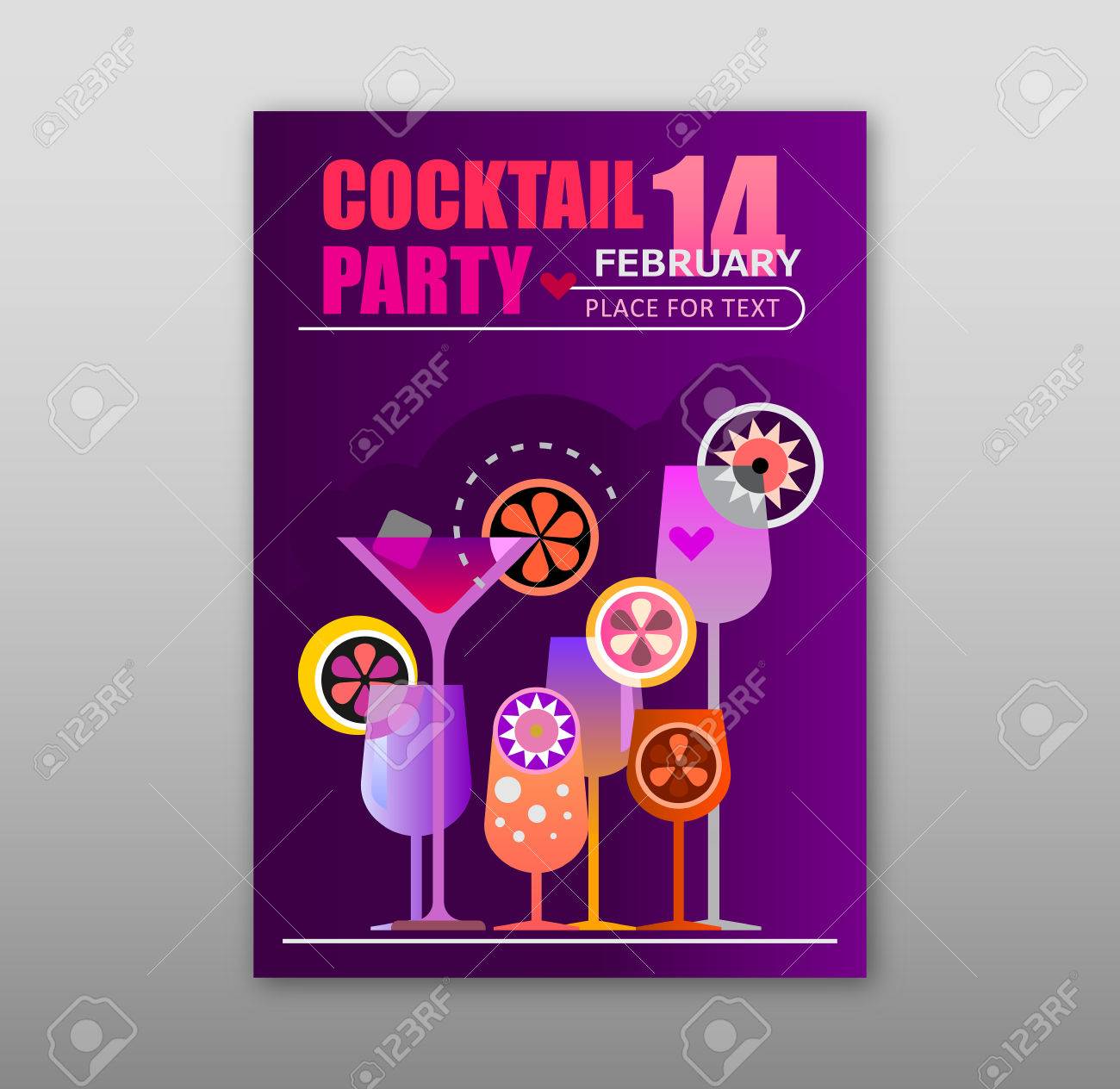 valentine s day cocktail party poster template size a4
