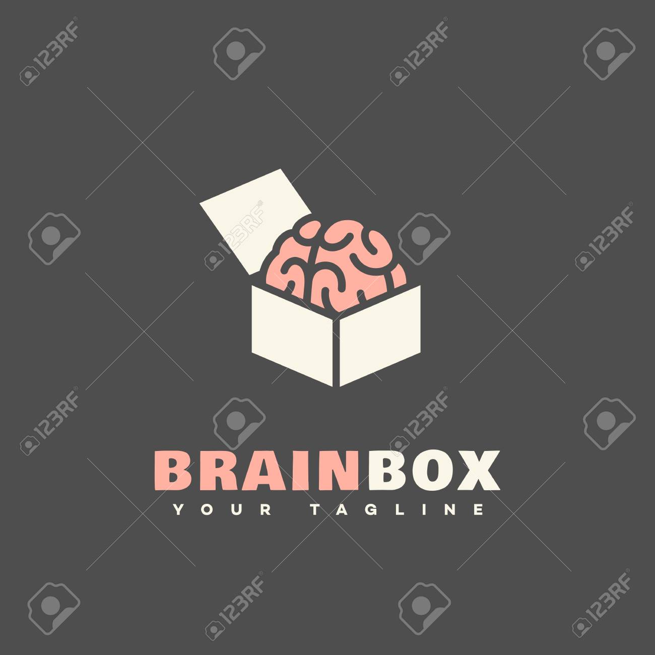 Brain Box Logo Template Design Vector Illustration Royalty Free Cliparts Vectors And Stock Illustration Image