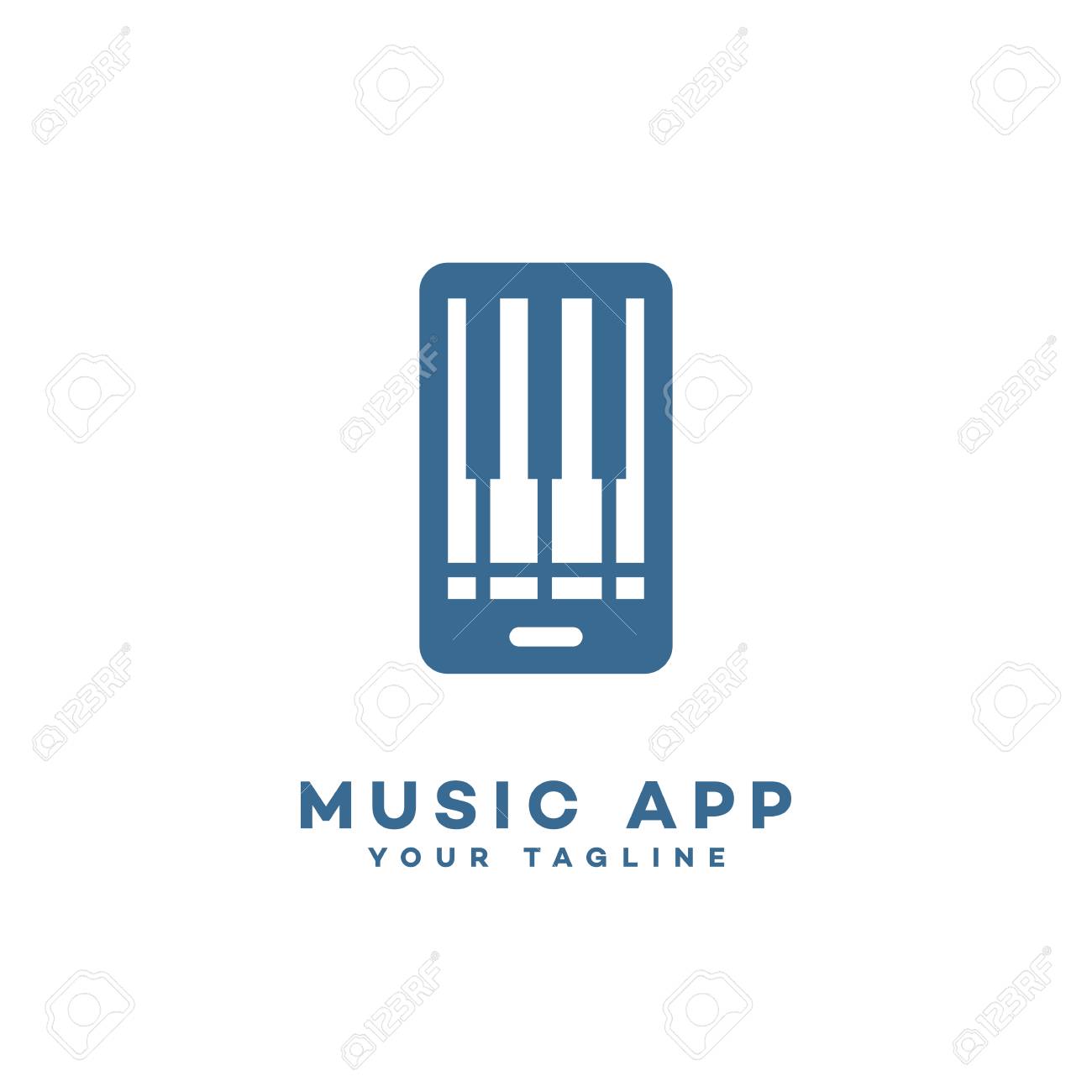music app logo template design vector illustration royalty free