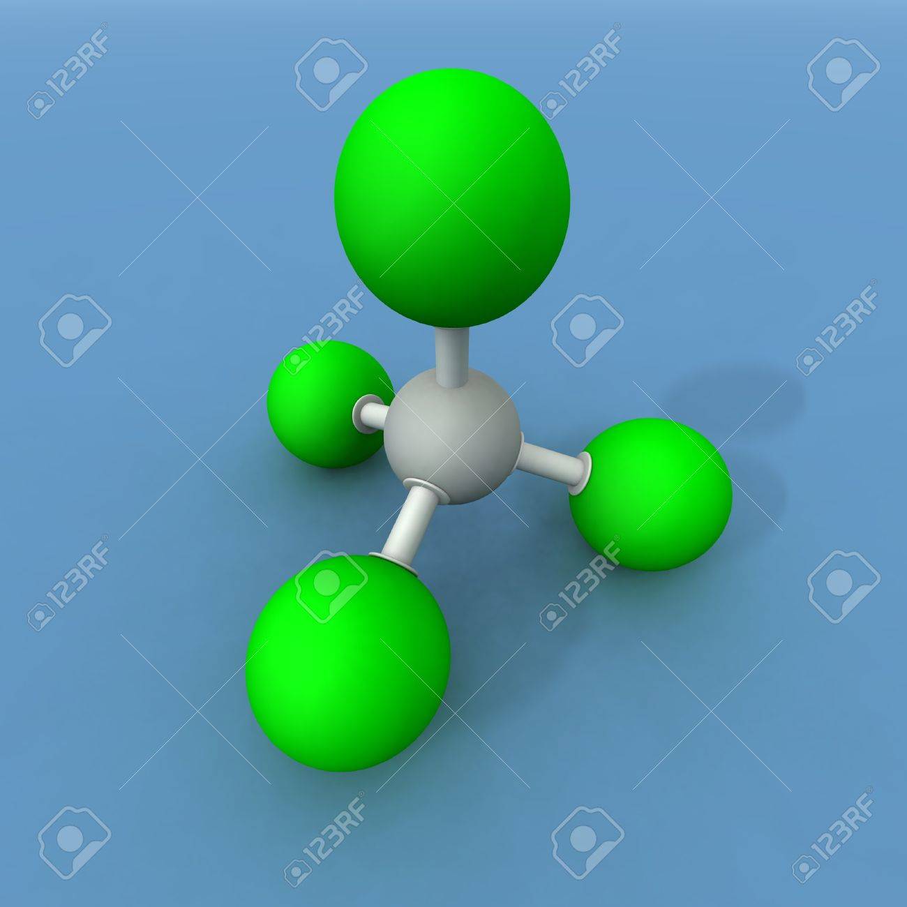 A 3d Render Of A Carbon Tetrachloride Molecule Stock Photo Picture And Royalty Free Image Image 4454125