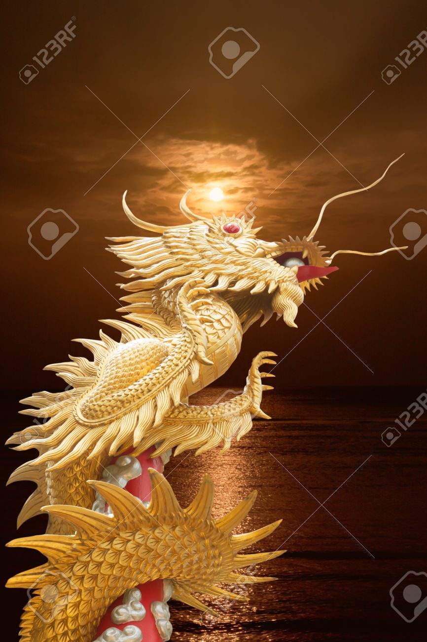Golden Dragon Statue With Column And Sunset Background Stock Photo Picture And Royalty Free Image Image Golden Dragon Statue With Column And Sunset Background Stock Photo Picture And Royalty Free Image Image