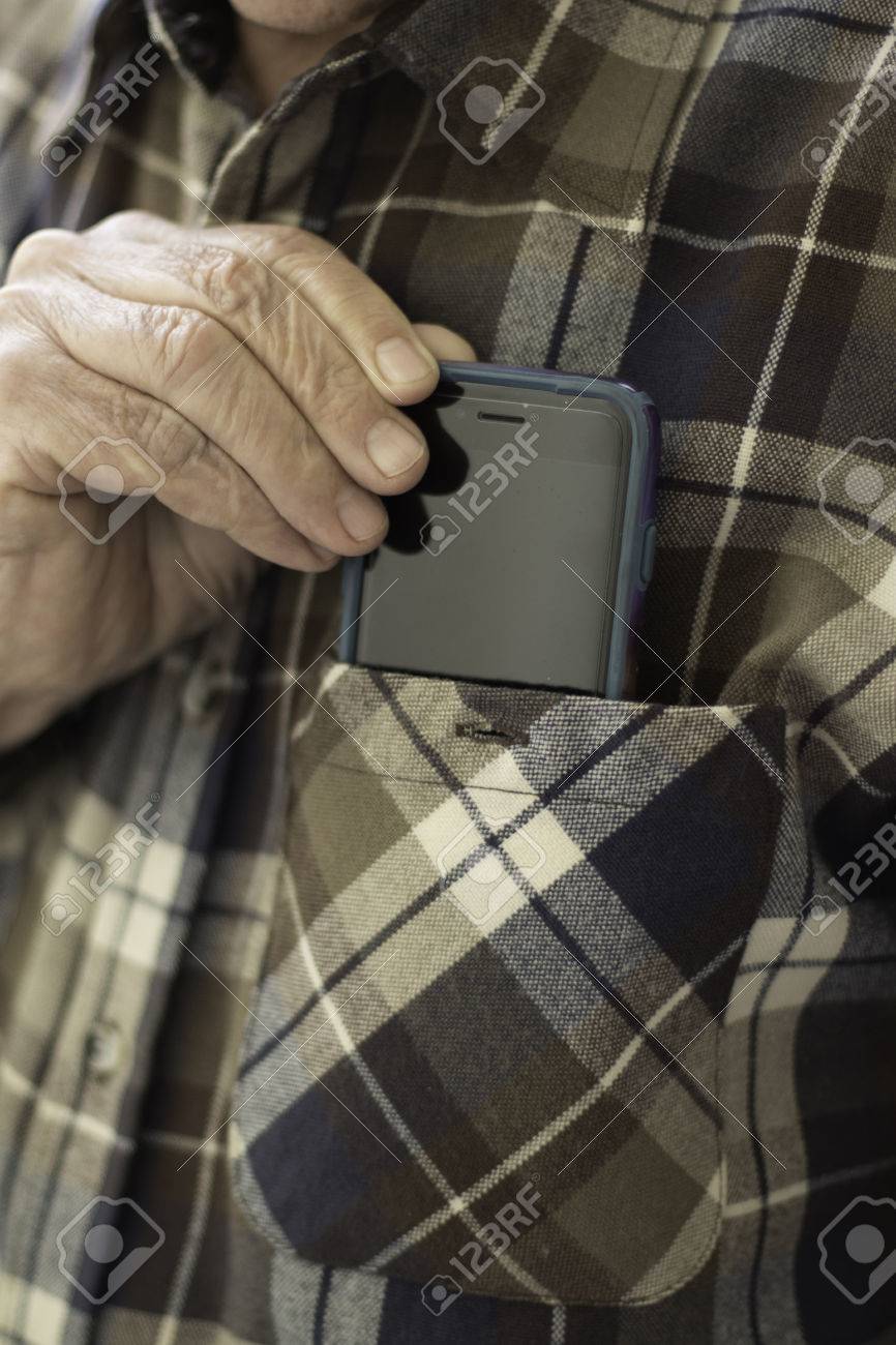 men's shirt with cell phone pocket