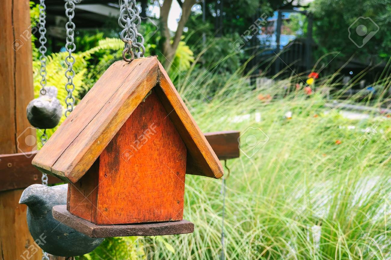 wooden toy house garden