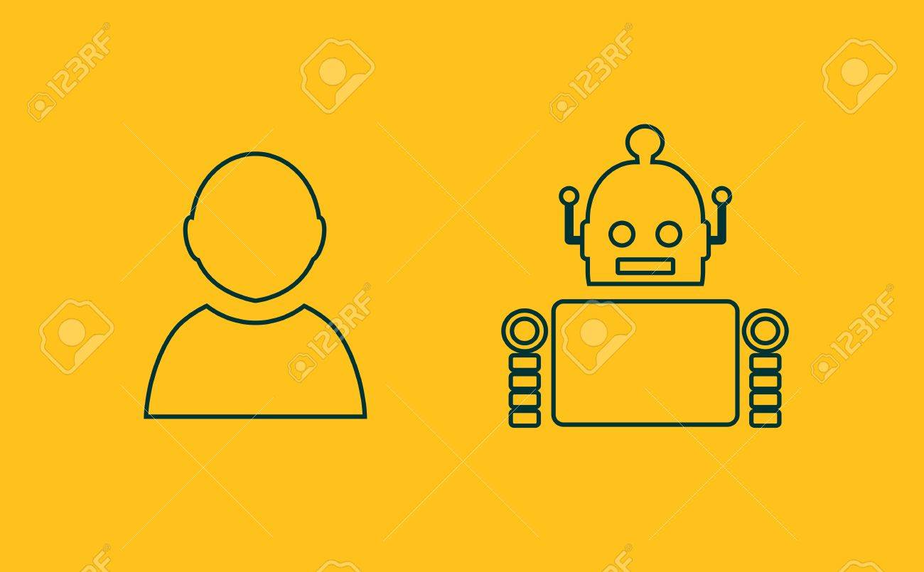 かわいいビンテージ ロボットと人間 ロボット産業の相対的なイメージ 概要アイコンのイラスト素材 ベクタ Image かわいいビンテージ ロボットと人間 ロボット産業の相対的なイメージ 概要アイコンのイラスト素材 ベクタ Image