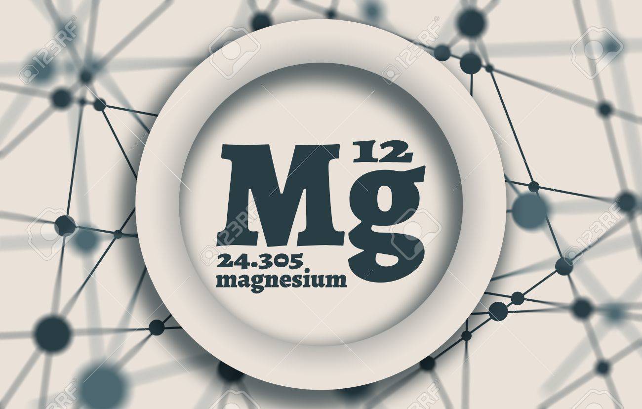 Magnesium with chemical and Sign element. atomic number atomic..