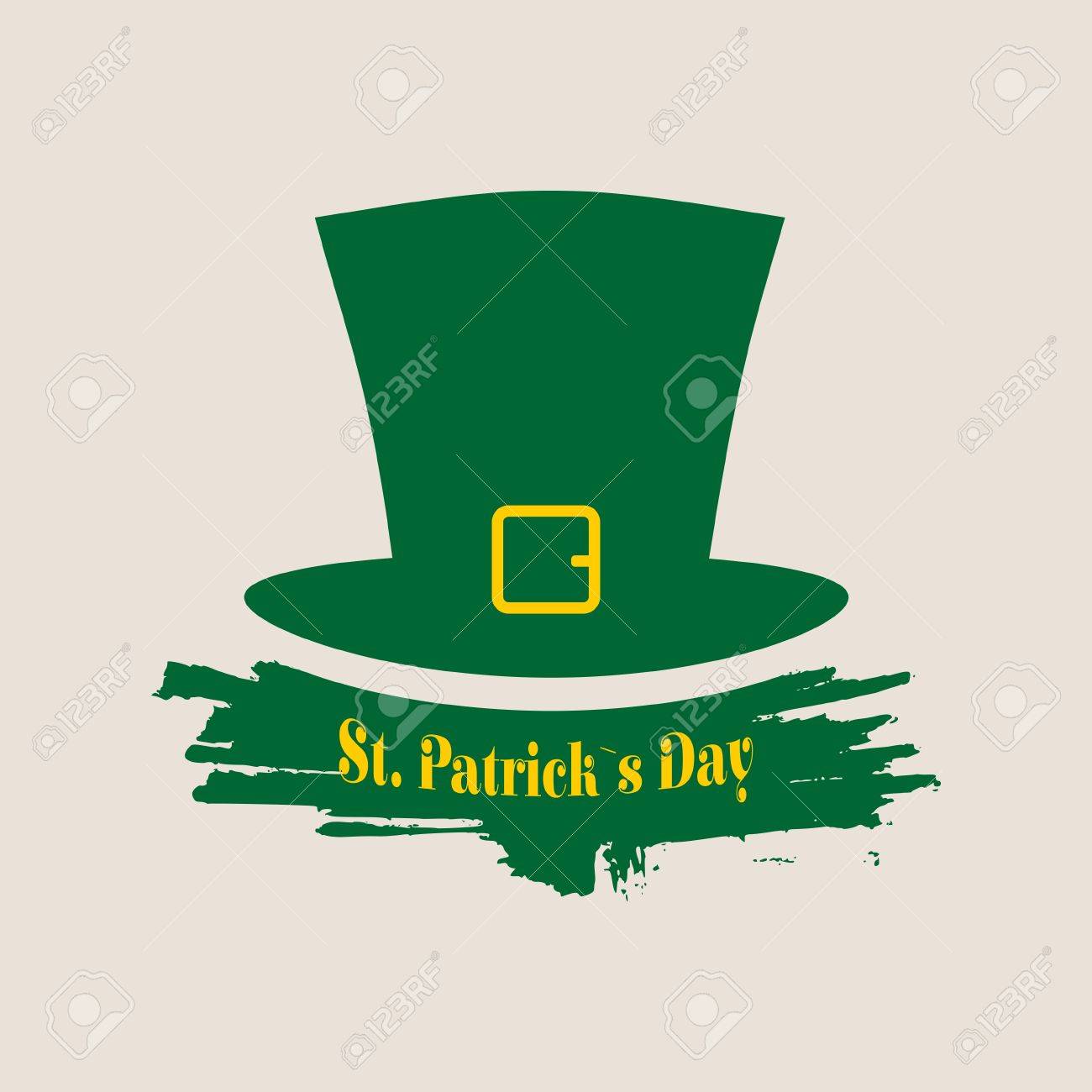 green st patricks day hat greeting card template vector