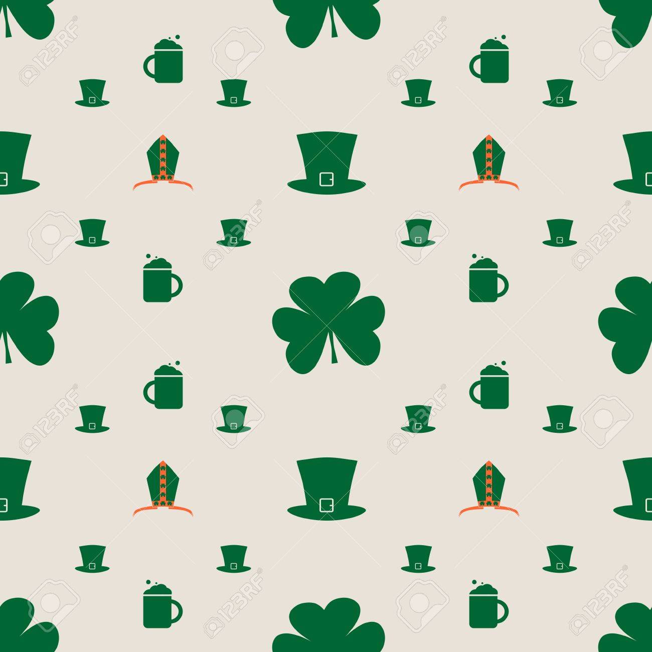 st patrick s day greeting card template bishop mitre with shamrock