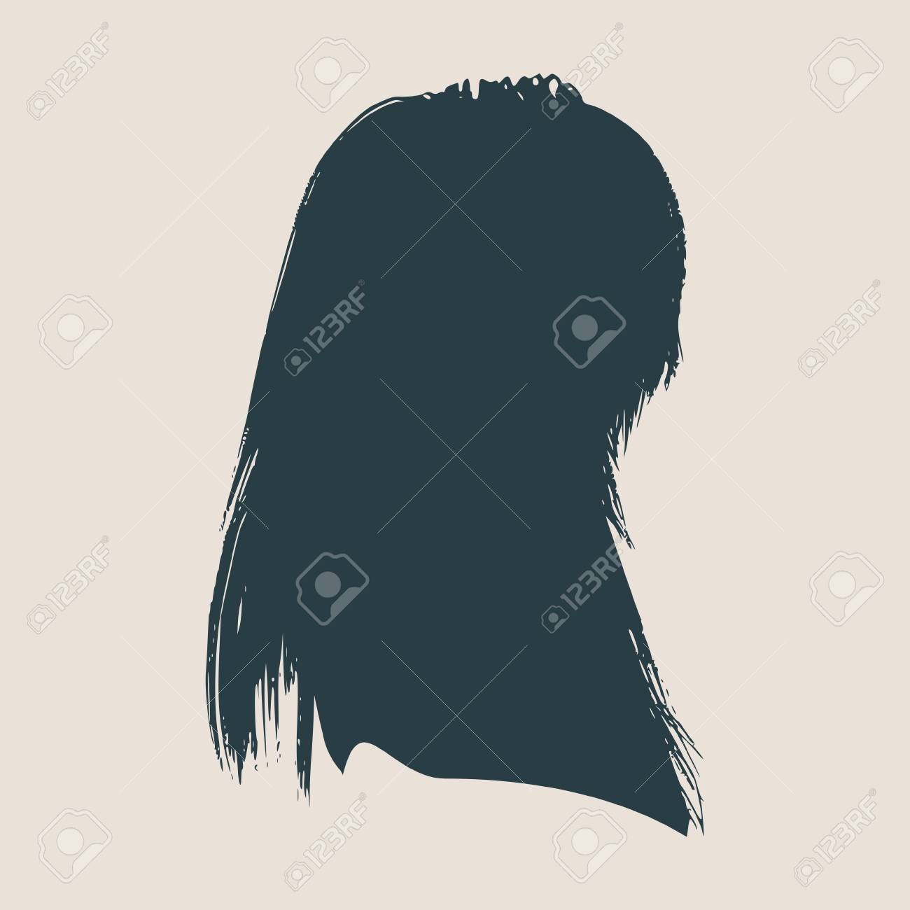 face side view elegant silhouette of a female head vector