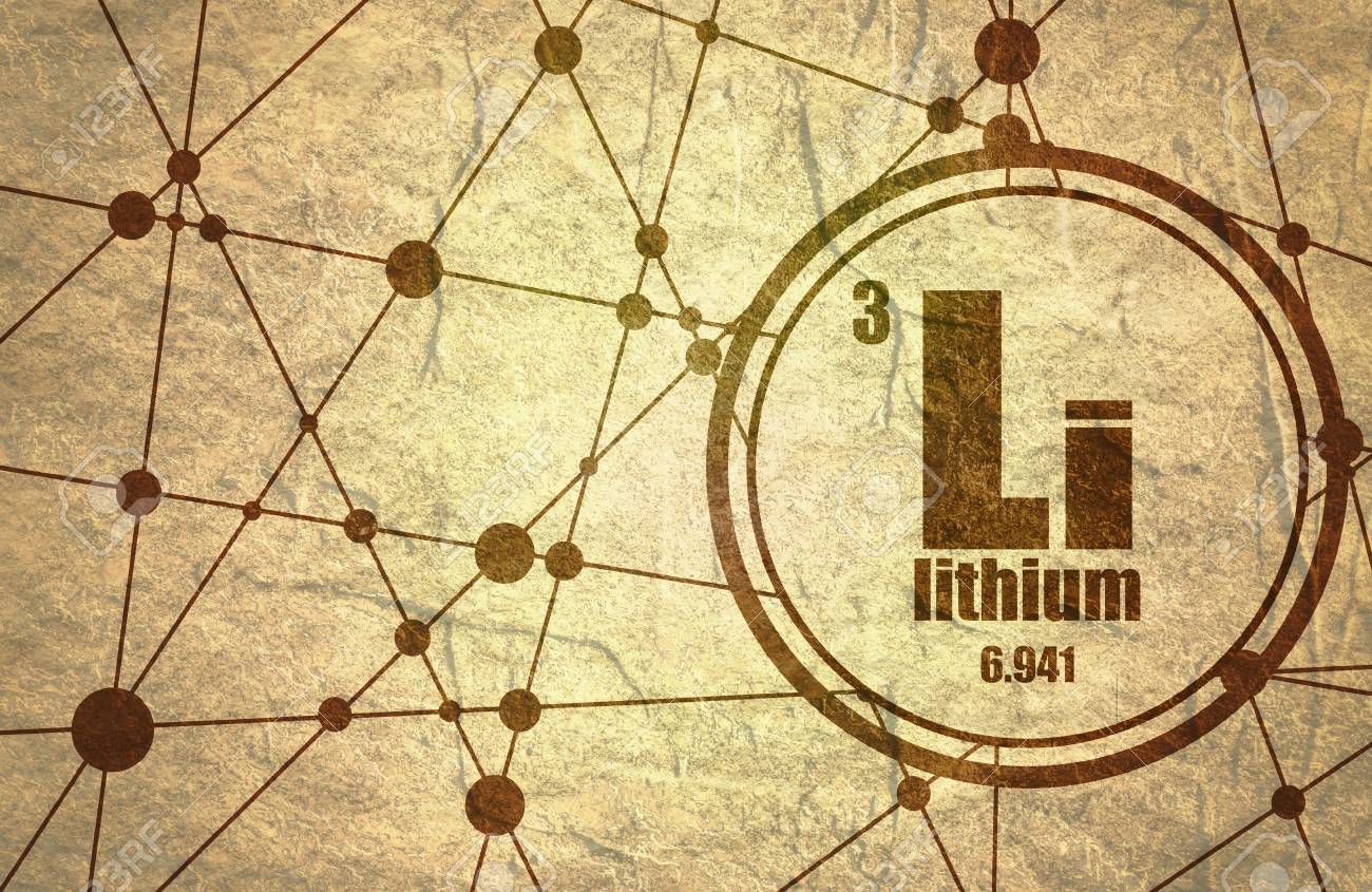 atomic.. Lithium element. number chemical and Sign with atomic