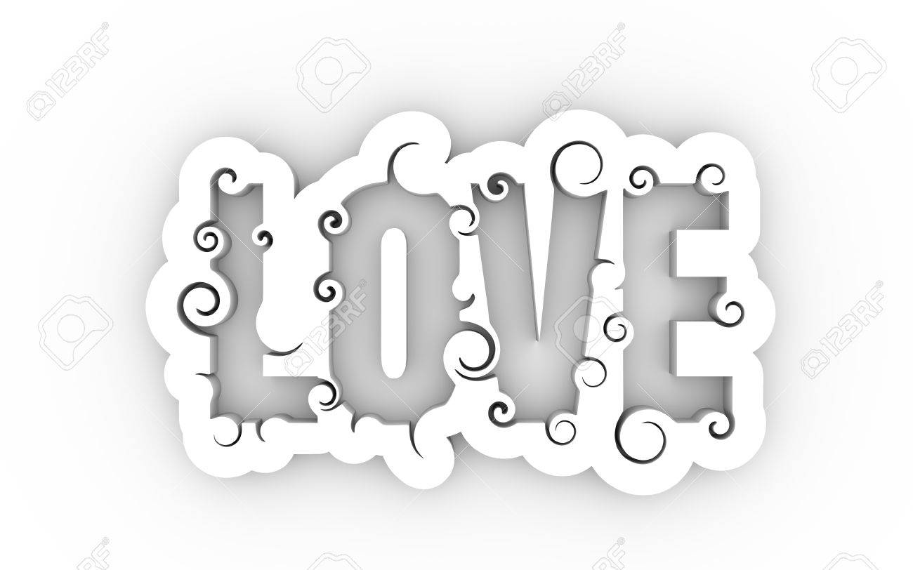 Il Ration Lettering Il Ration With Love Word Typography Poster With Abstract Ornament Of Curls D Rendering Il Ration Lettering Il Ration With Love Word Typography Poster With Abstract Ornament Of Curls D Rendering