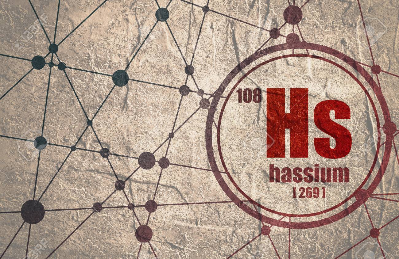 number Sign atomic chemical Hassium and with atomic.. element.