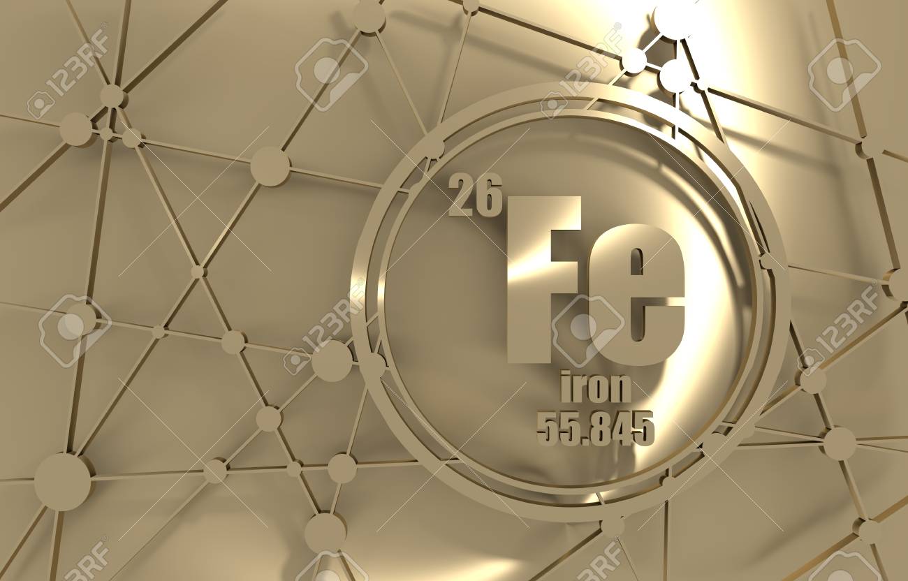 element. atomic with atomic weight... number Iron Sign and chemical