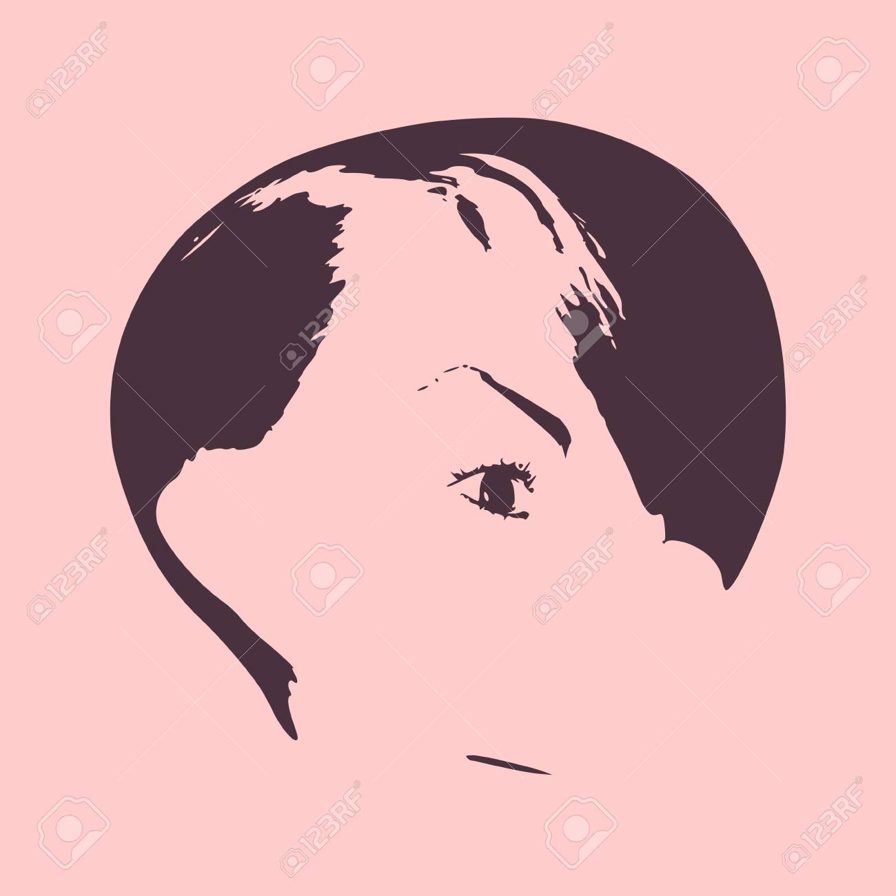Cute Adolescent Short Hair Girl Portrait Royalty Free Cliparts