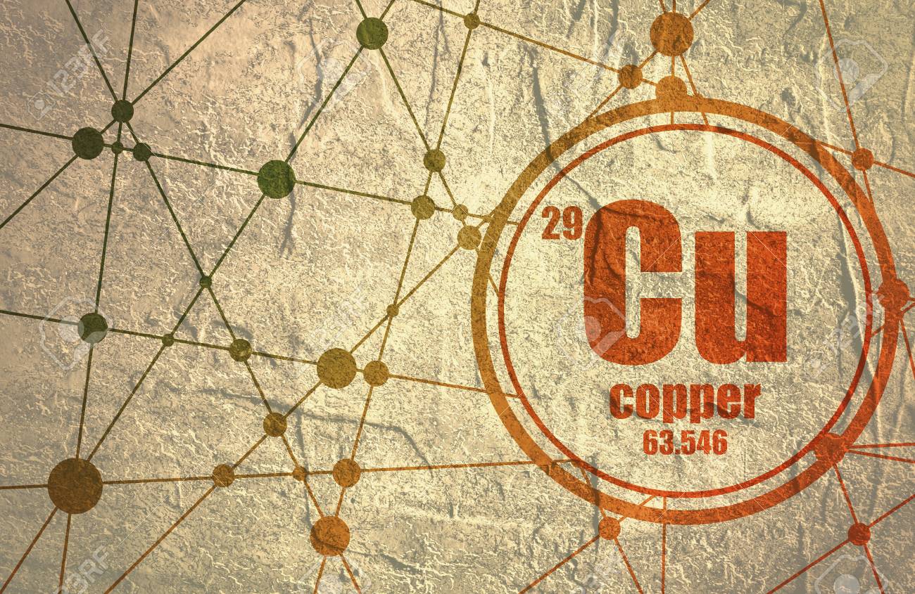 number Sign Copper weight... atomic chemical with element. and atomic