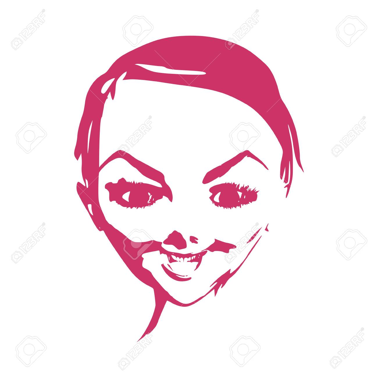 Little Girl Profile Silhouette Vector Illustration Cute