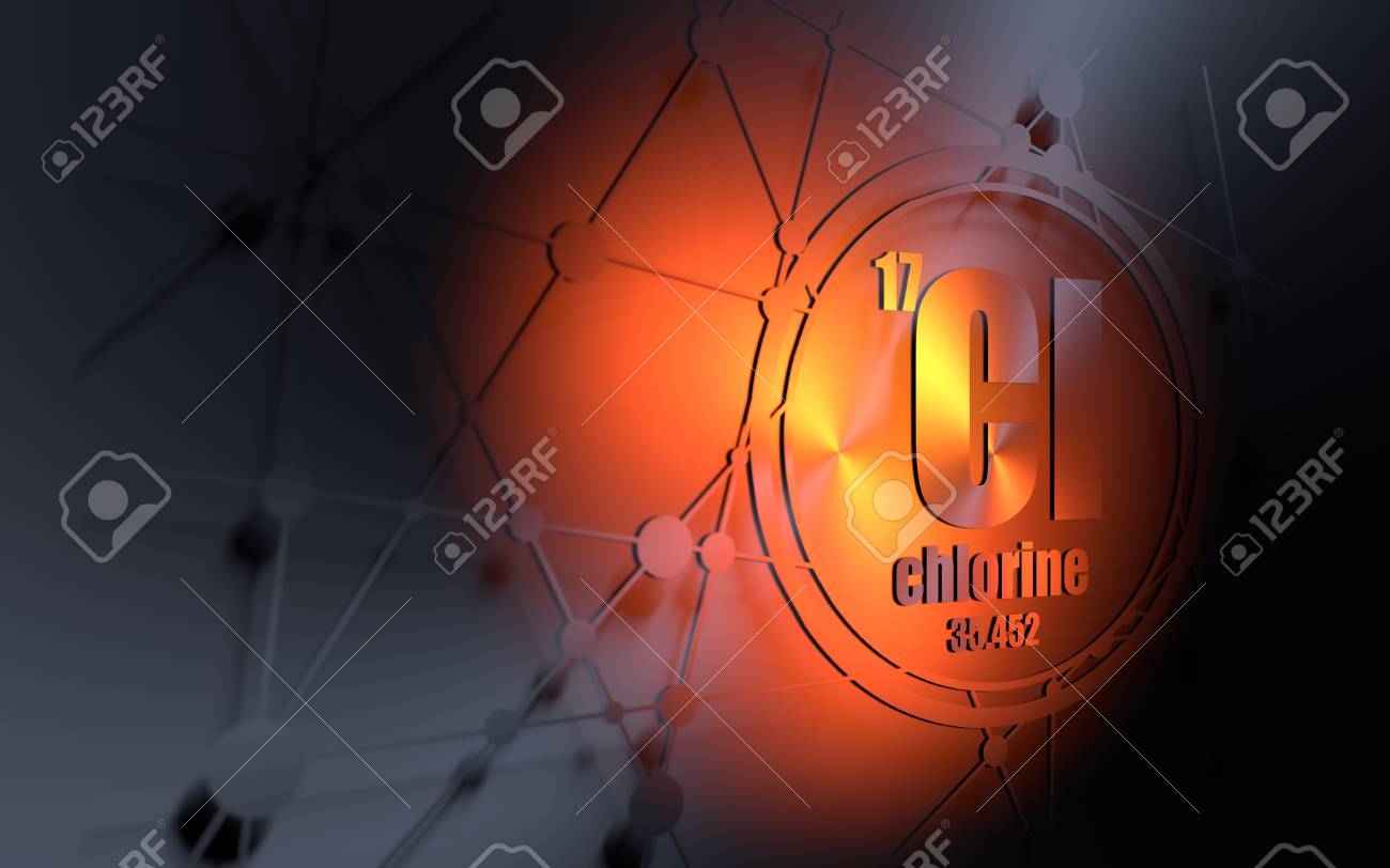 chemical atomic.. and Chlorine Sign element. number with atomic