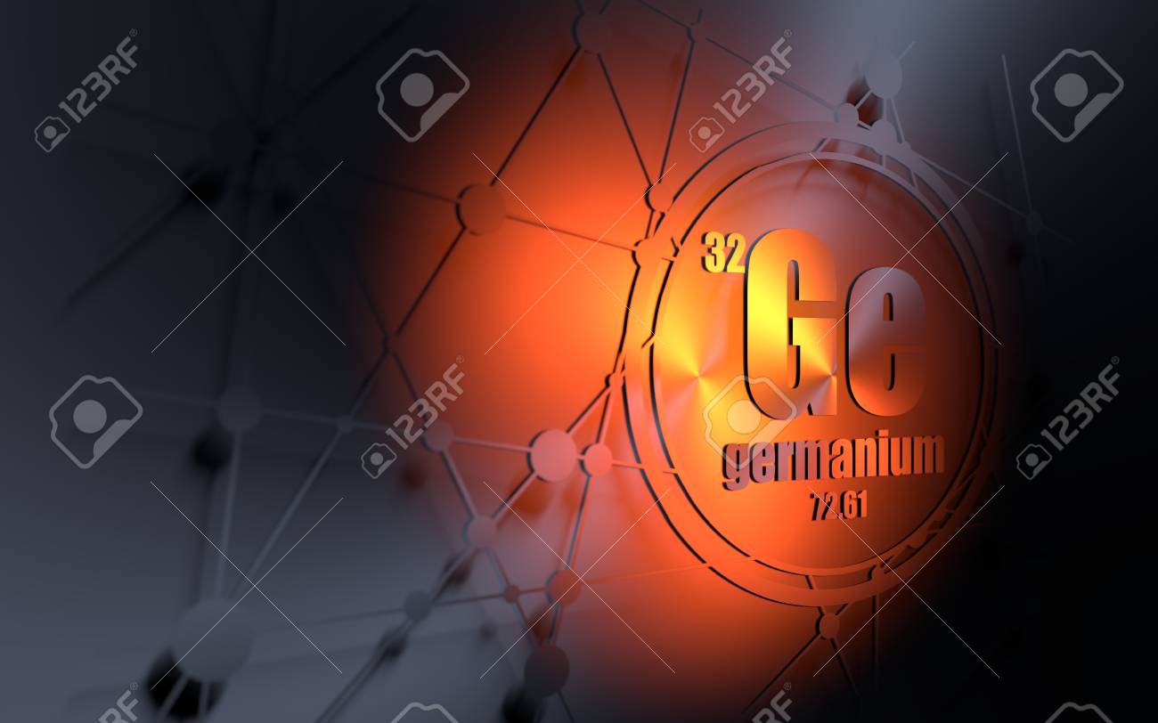 Sign atomic.. number and atomic element. chemical with Germanium