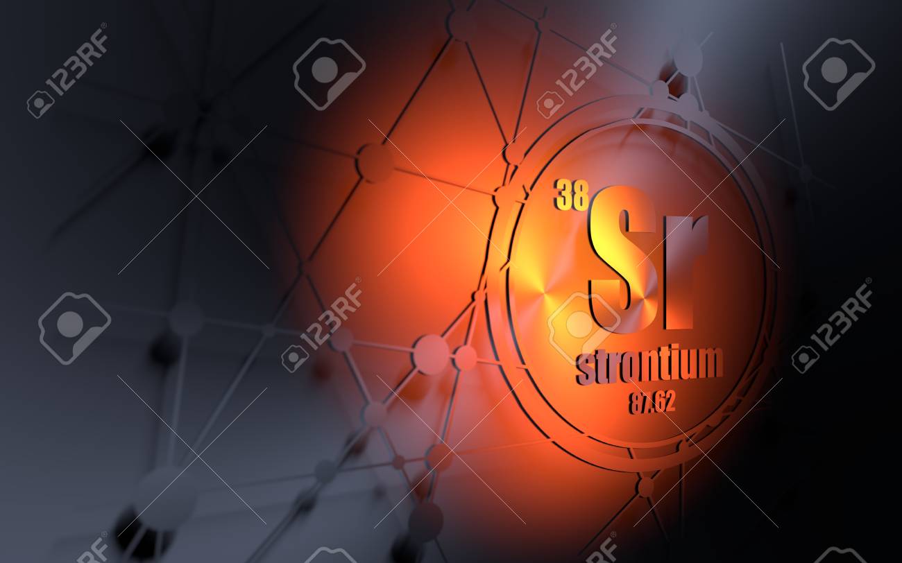 atomic element. Strontium with Sign chemical and atomic.. number