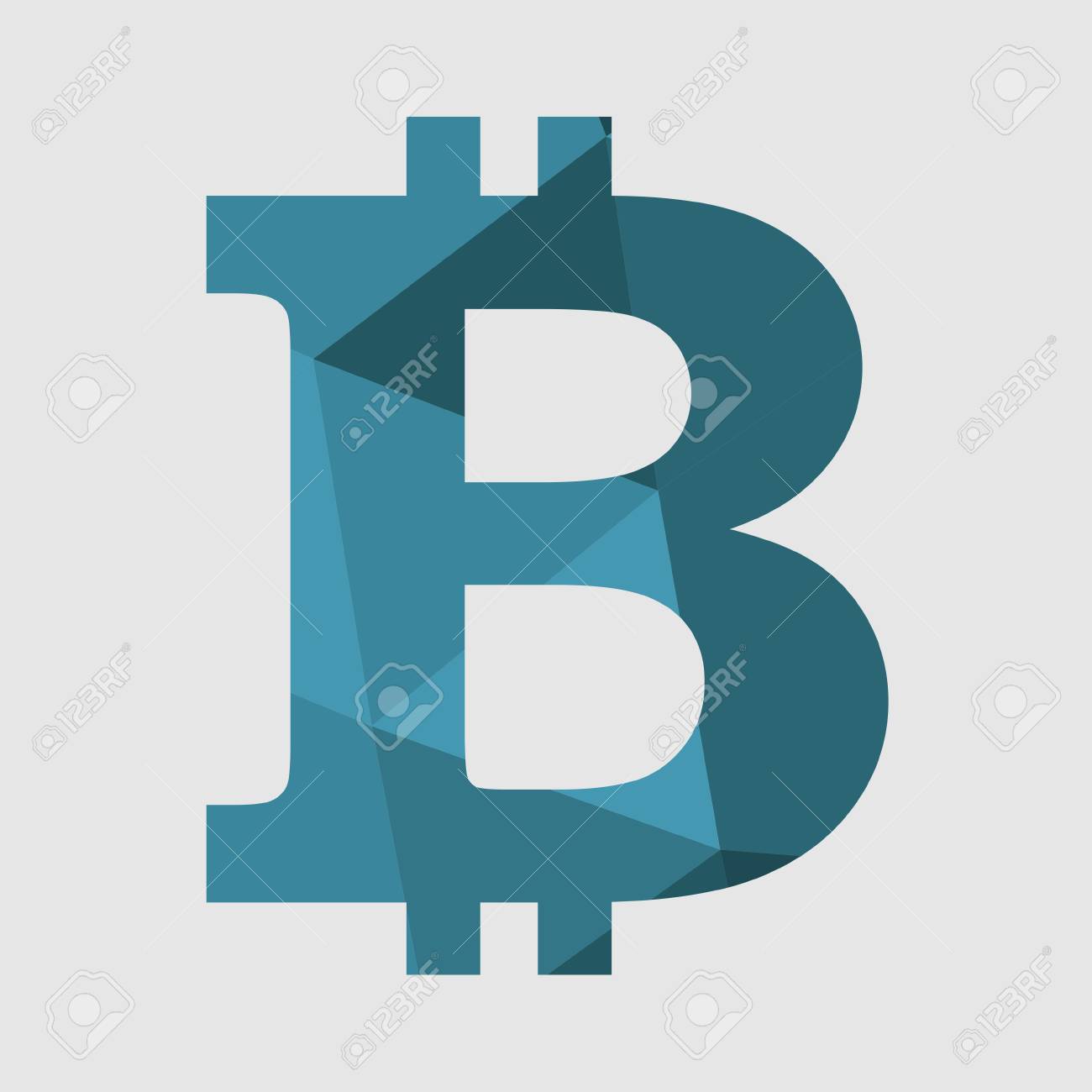 ビットコインインターネットマネーの暗号通貨記号アイコンです。ブロックチェーンベースの安全な暗号通貨。ポリゴンスタイルのデザインのイラスト素材・ベクター  Image 93713626