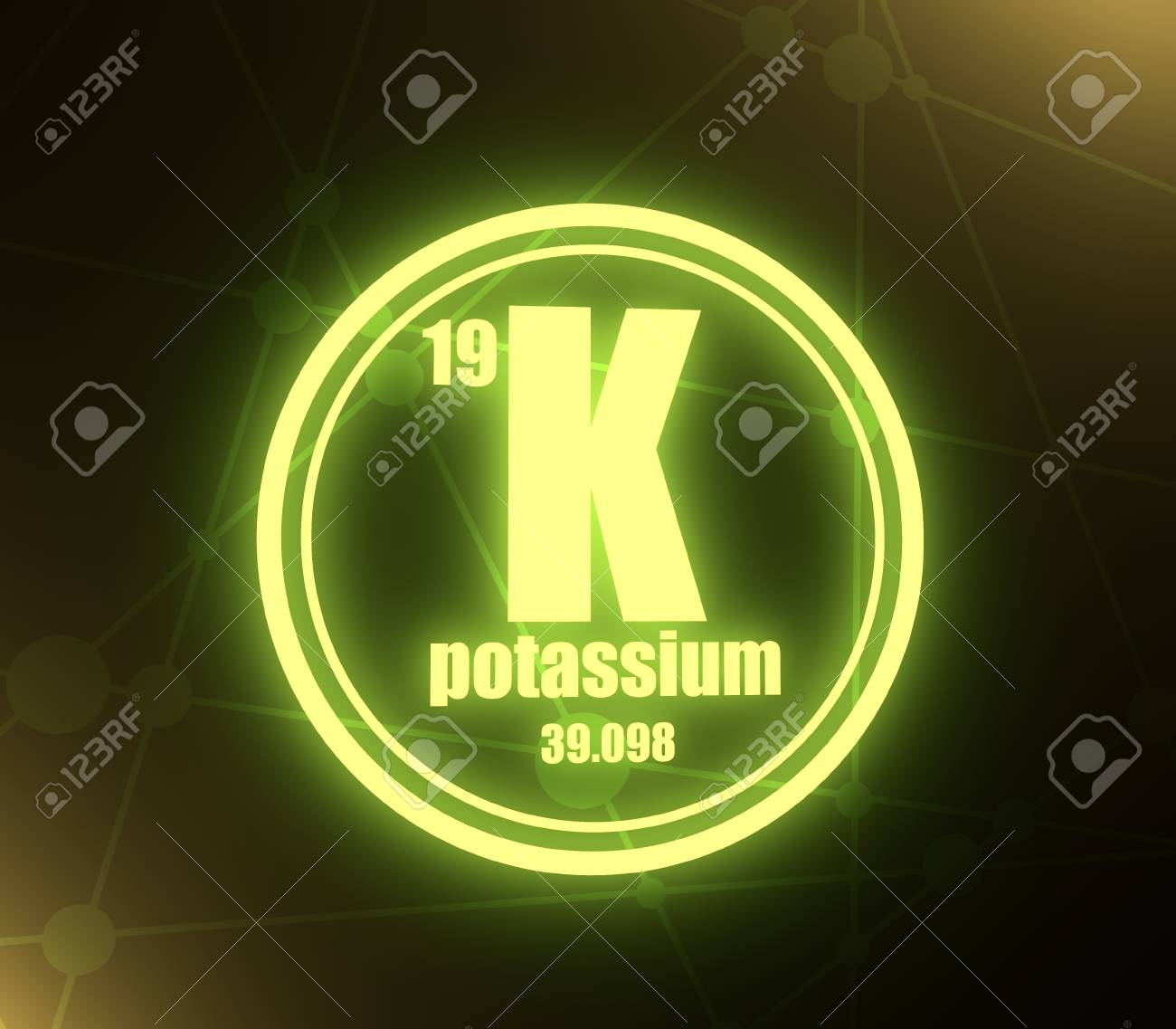 Potassium atomic.. chemical element. and Sign atomic with number