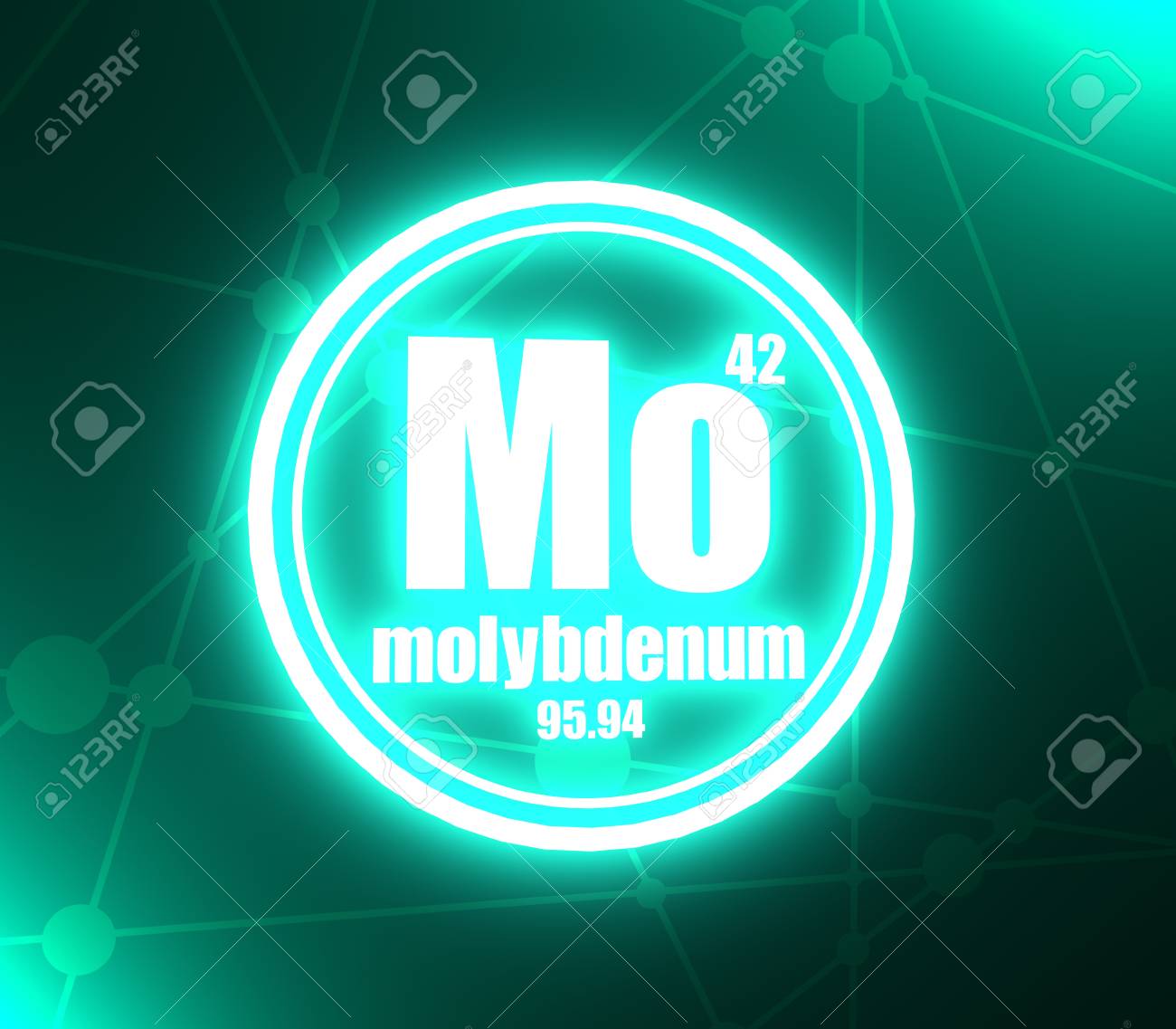 element. Sign atomic and atomic.. chemical number with Molybdenum