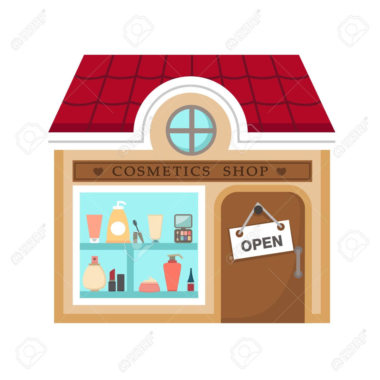 化粧品店ベクトル白い背景イラスト のイラスト素材 ベクタ Image