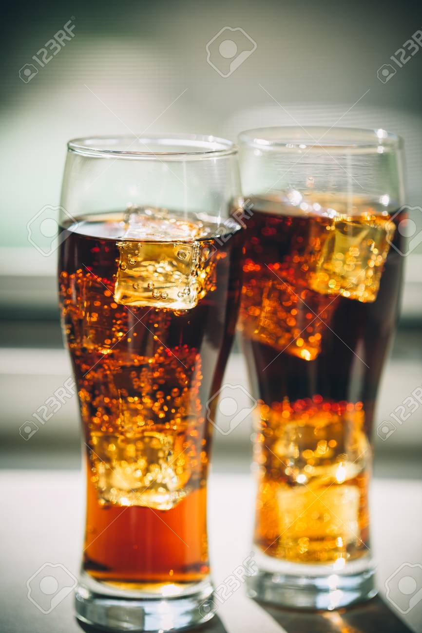 Beautiful Cold Drink Of Cola With Ice 