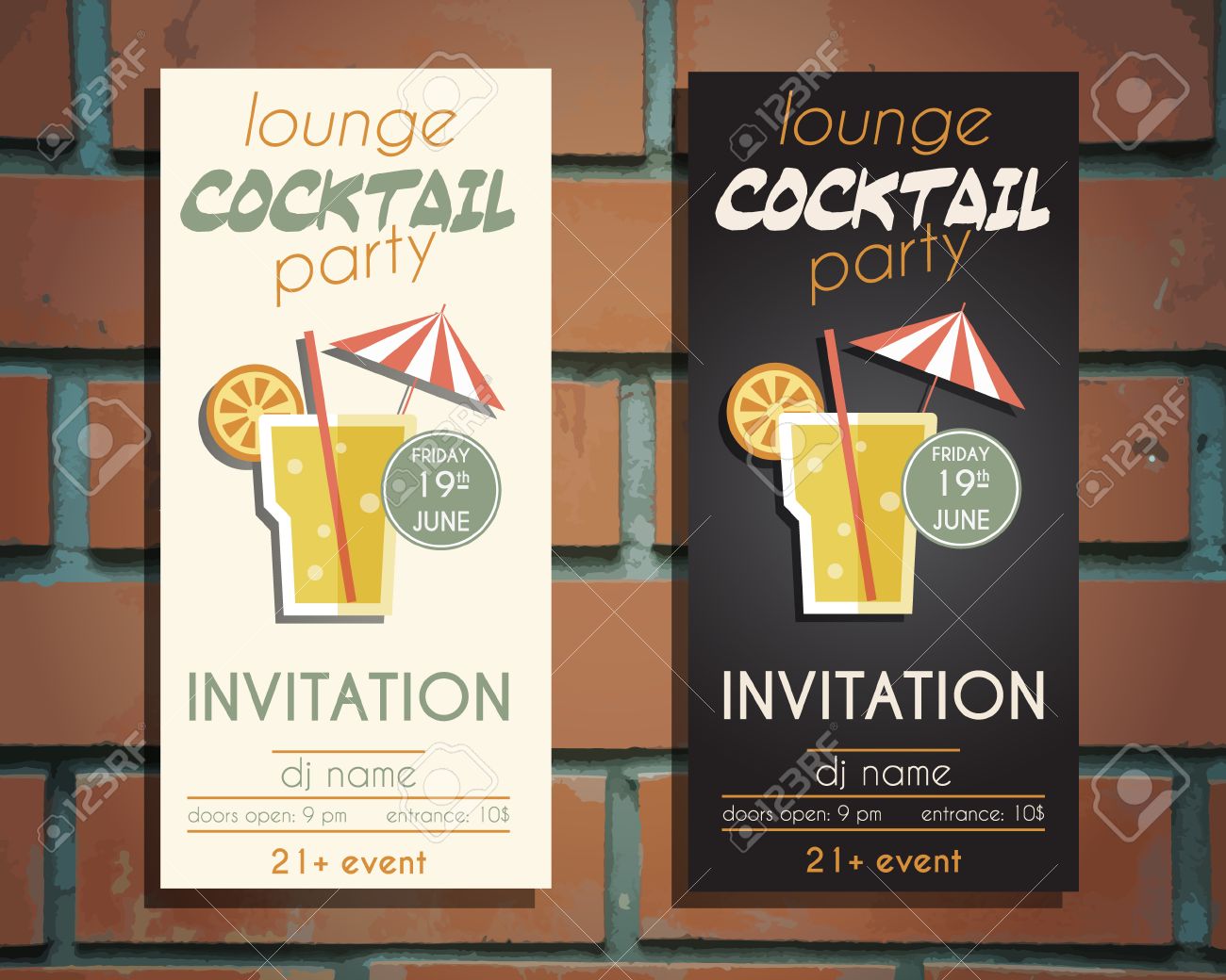 lounge cocktail party flyer invitation template with screw driver flyer invitation