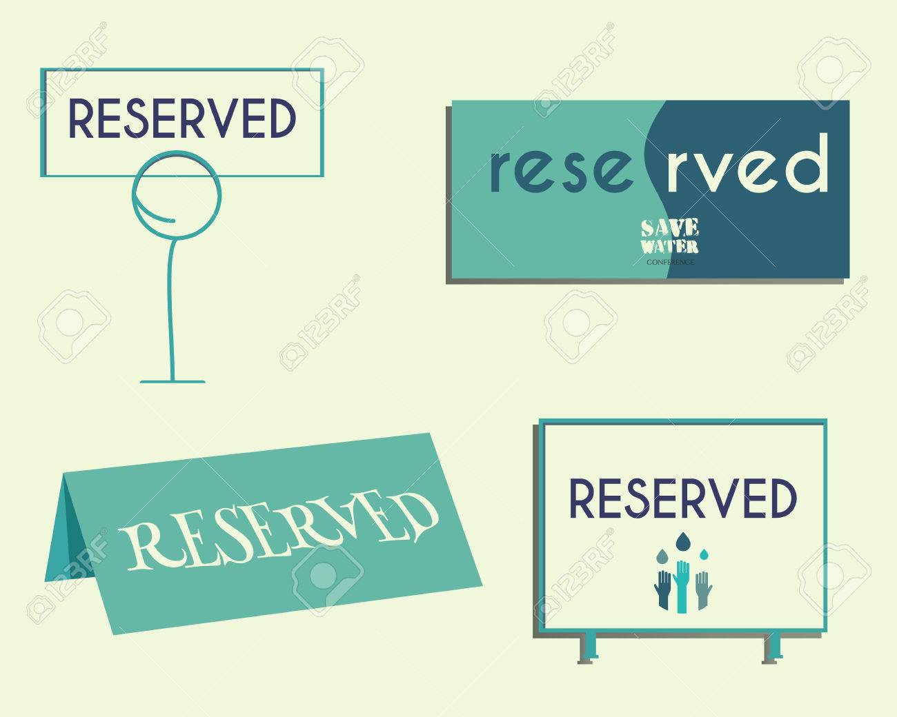 reservation sign mock up template save water conference eco reservation sign template
