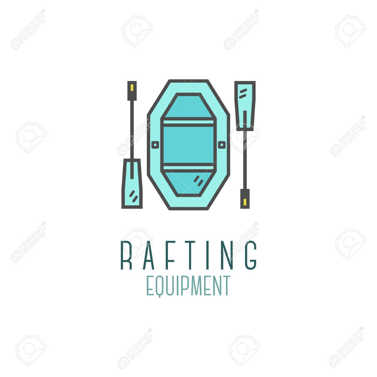 かわいい最小限ラフティング機器ショップ アイコン のイラスト素材 ベクタ Image