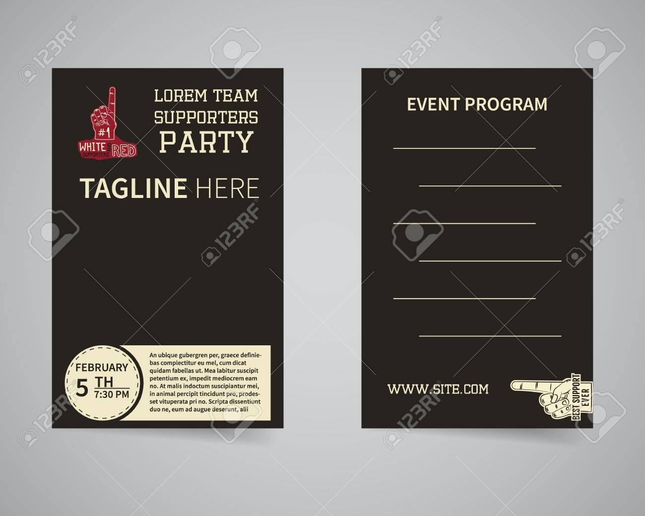 american football back and front supporters party flyer template event poster template