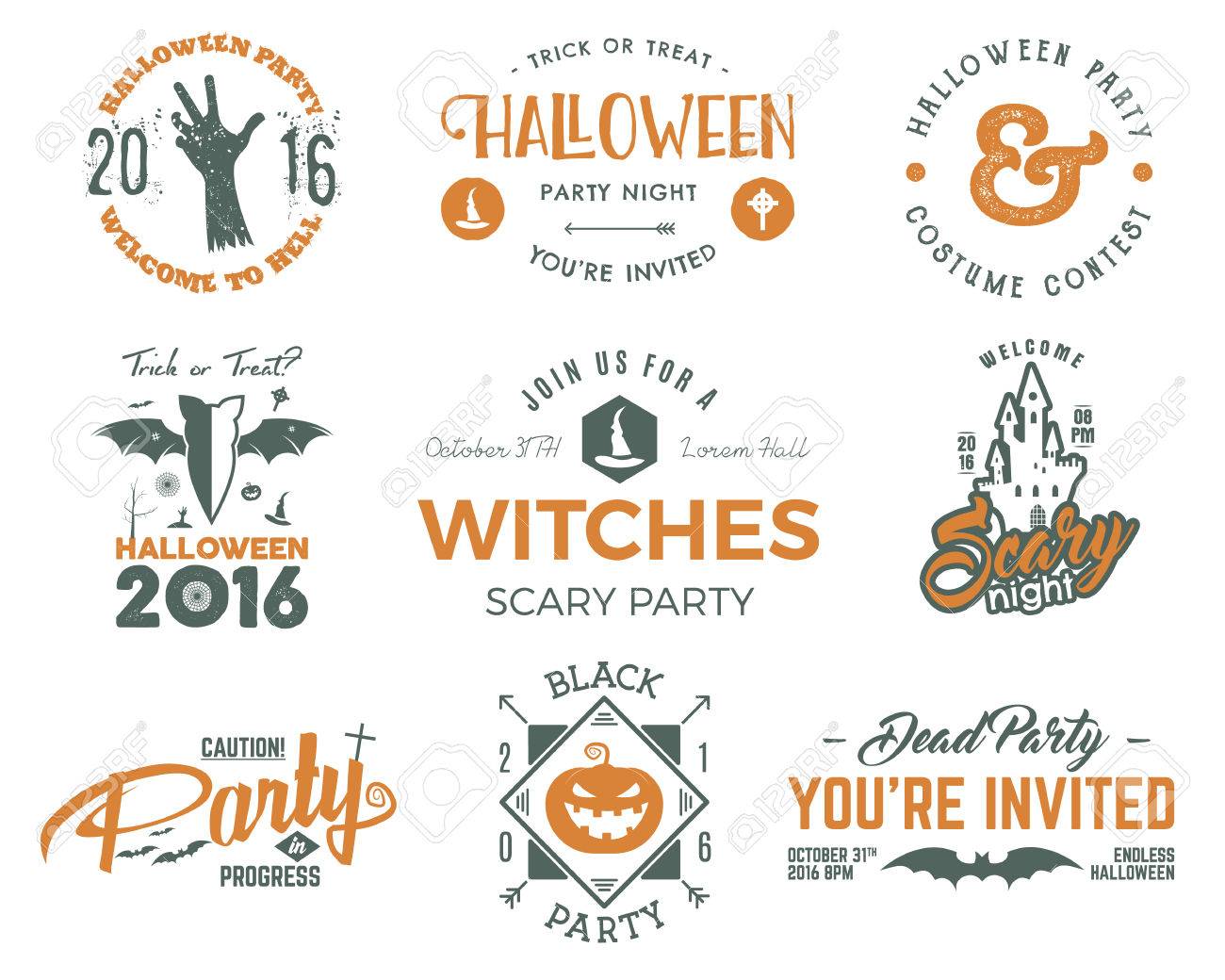 Halloween 2016 Partei Etiketten Vorlagen Mit Scary Symbole