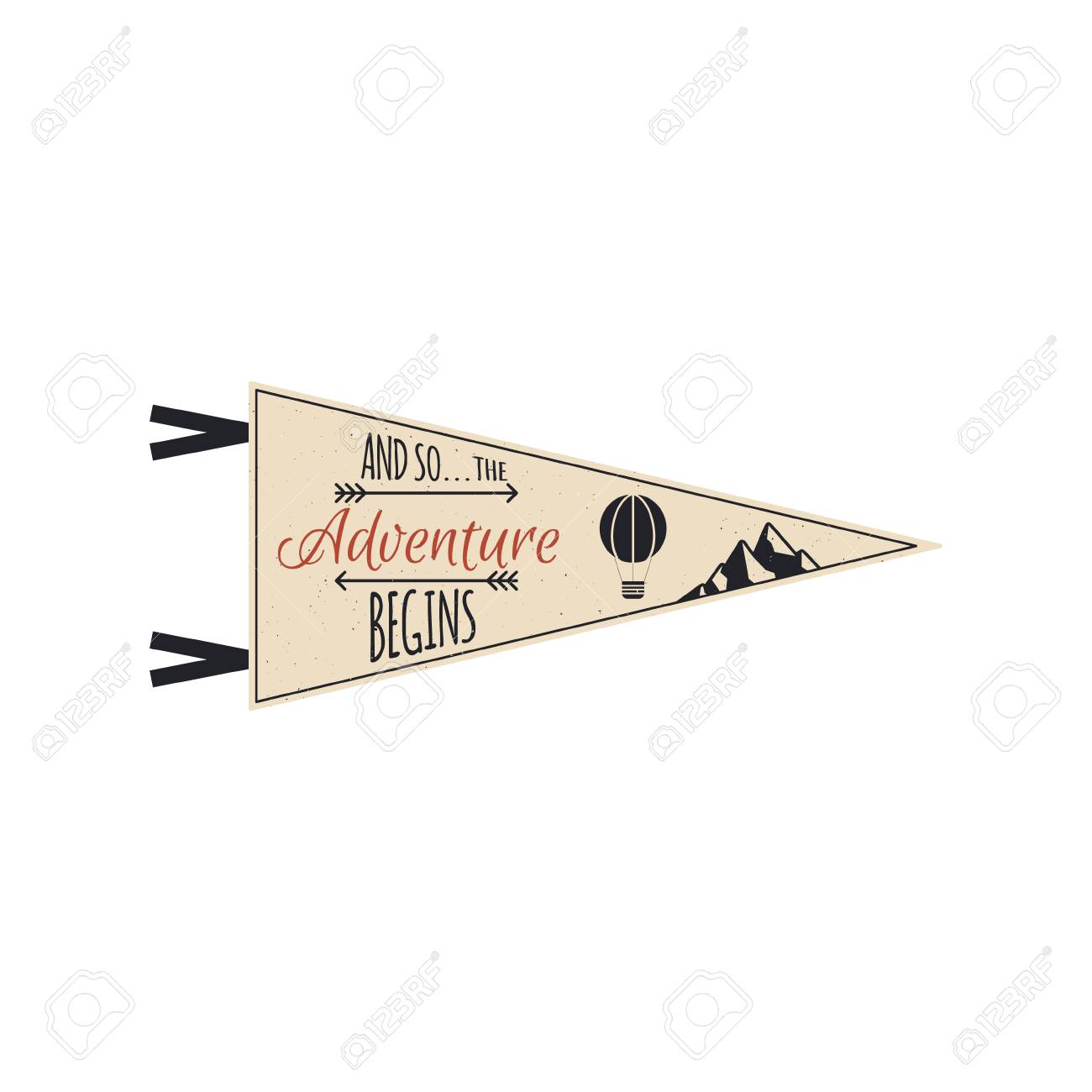 adventure pennant travel pennant design explorer flag template
