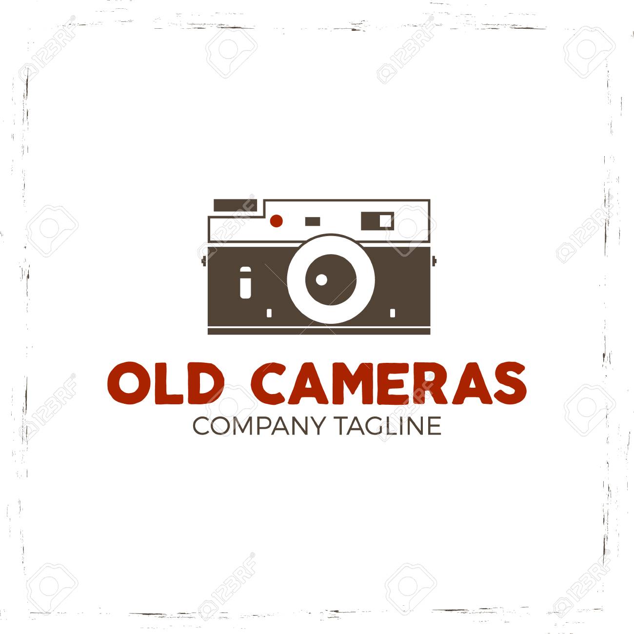 古いカメラのアイコンが付いたレトロなポスターやロゴのテンプレートです グランジ ハーフトーンの背景に分離されました 写真用 T シャツ T シャツのデザイン ビンテージ デザインは Web プロジェクトです インスピレーション型 の写真素材 画像素材 Image