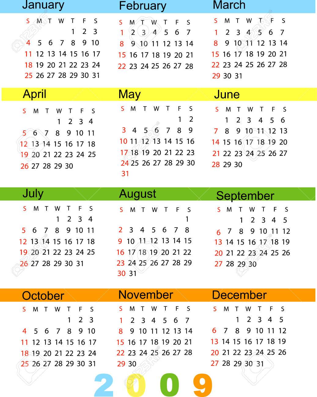 2009 年カレンダーのイラスト素材・ベクター Image 3663142