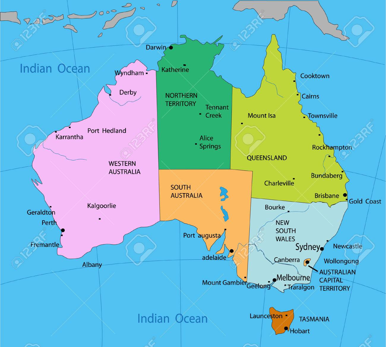Political Map Of Australia Political Map Of Australia Royalty Free Cliparts, Vectors, And Stock  Illustration. Image 3928622.