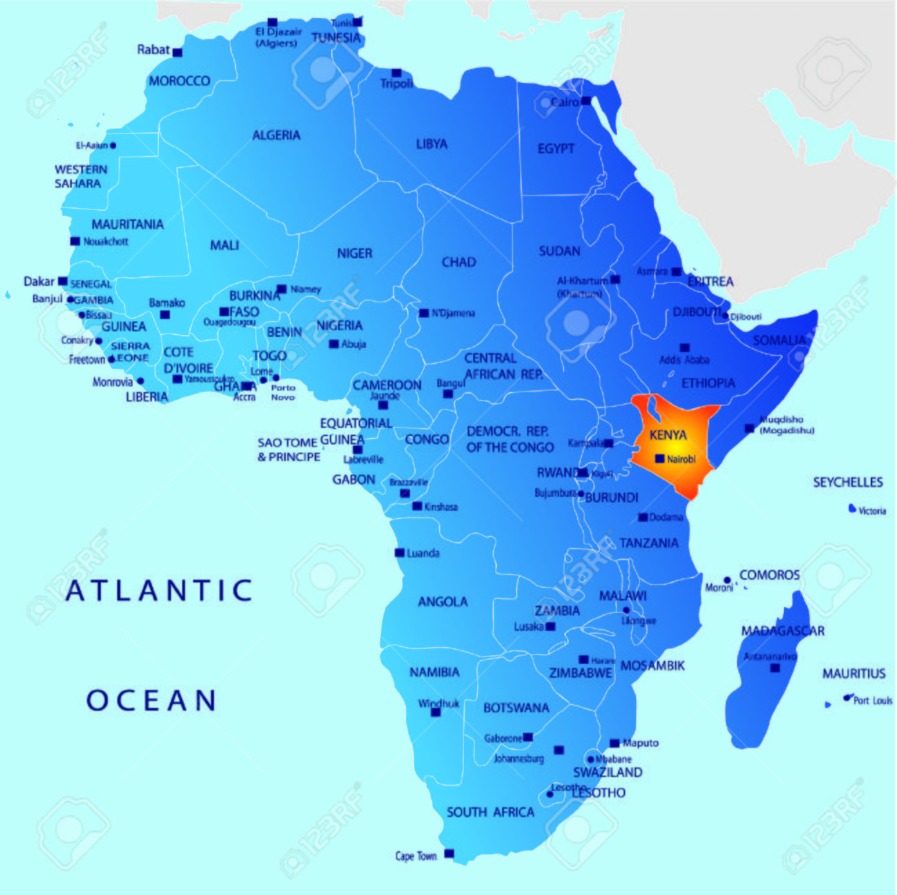 Political Map Of Africa Kenya