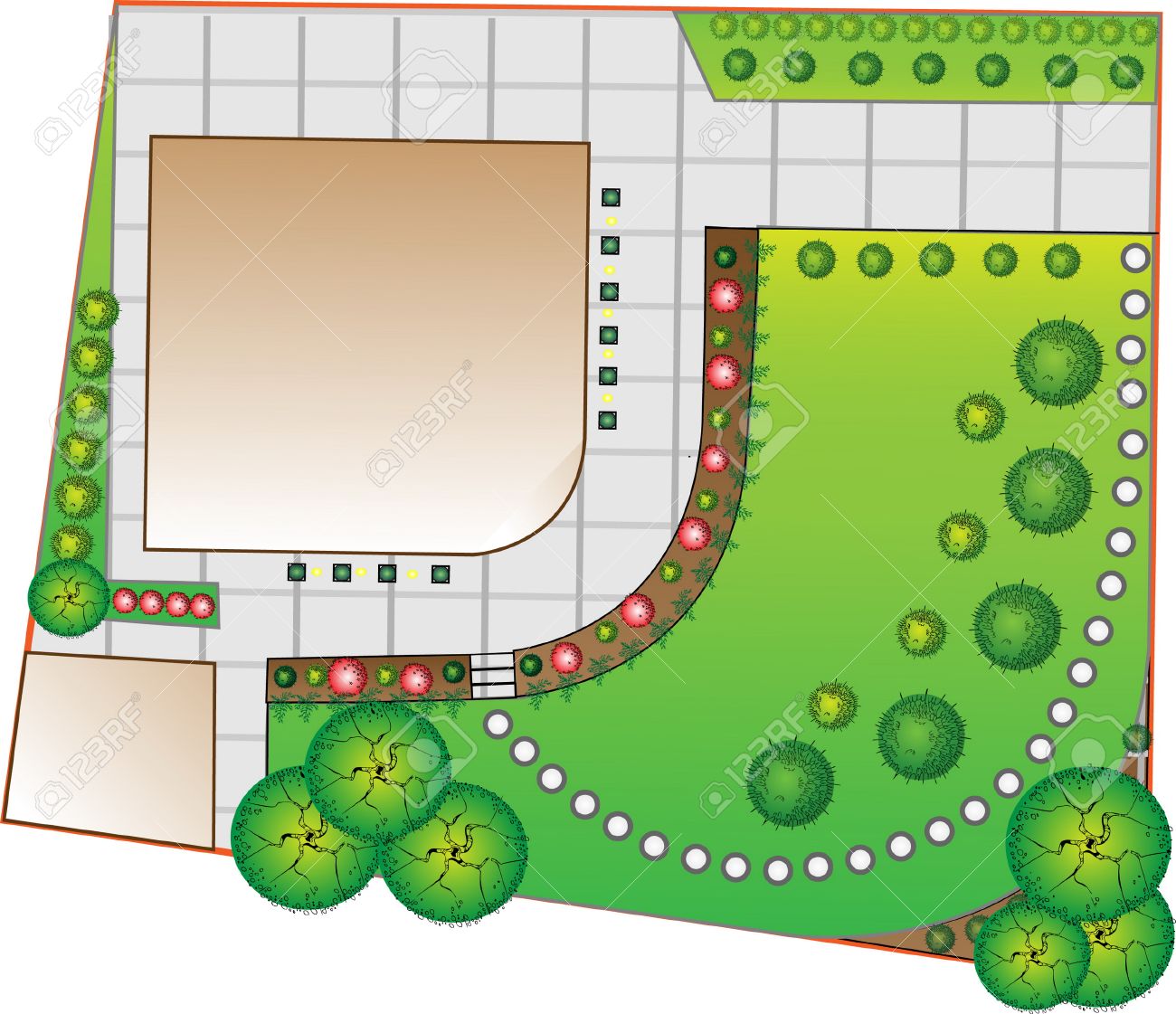 colored landscape plan with lake and bridge royalty free cliparts colored landscape plan with lake and bridge royalty free cliparts