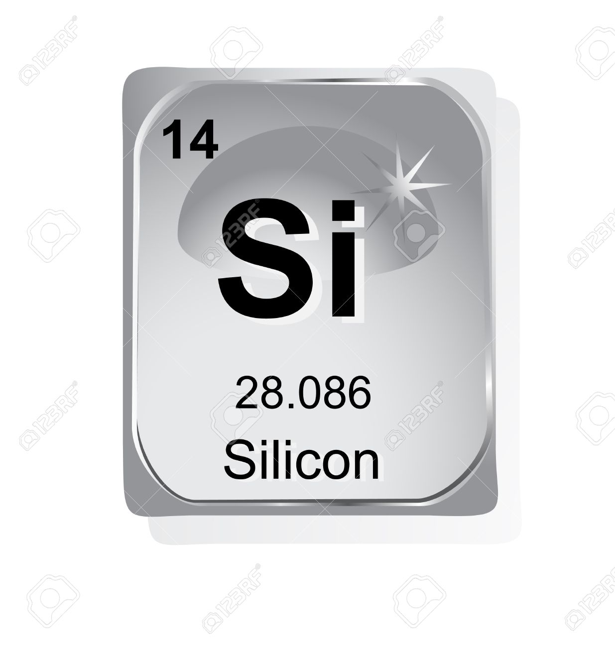 原子番号 記号および重量を持つシリコン化学要素のイラスト素材 ベクタ Image 原子番号 記号および重量を持つシリコン化学要素のイラスト素材 ベクタ Image