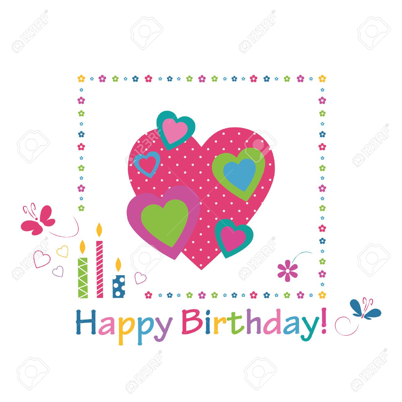 Coeurs Colores Carte De Joyeux Anniversaire Clip Art Libres De Droits Vecteurs Et Illustration Image Coeurs Colores Carte De Joyeux Anniversaire Clip Art Libres De Droits Vecteurs Et Illustration Image