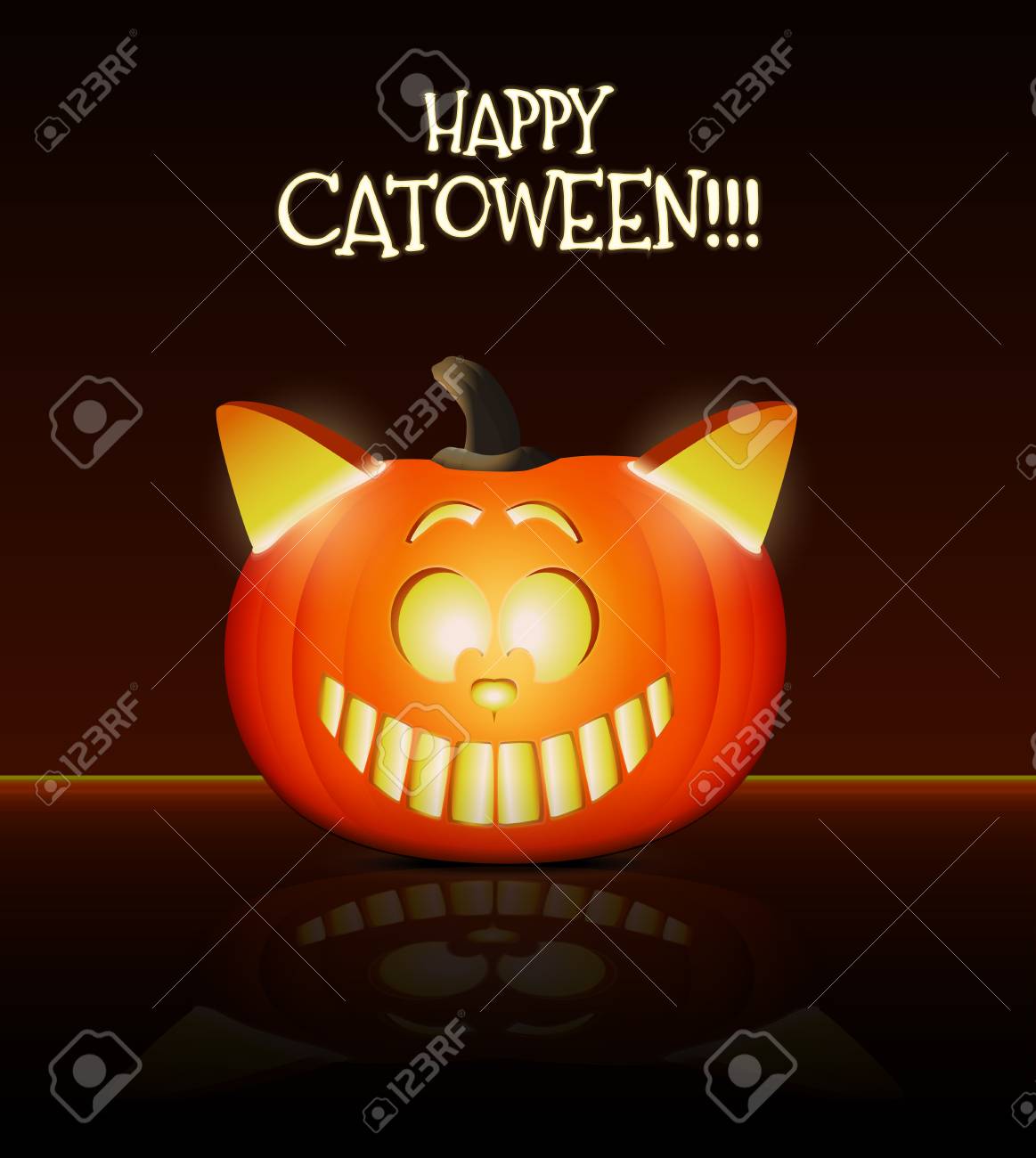 Illustration D'halloween. Tête De Chat Cool Faite De Citrouille. Clip Art  Libres De Droits , Vecteurs Et Illustration. Image 87266178.