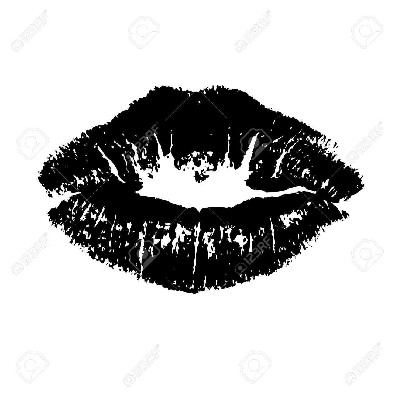 Black lips kiss lips vector lips close up white background vector illustration stock vector