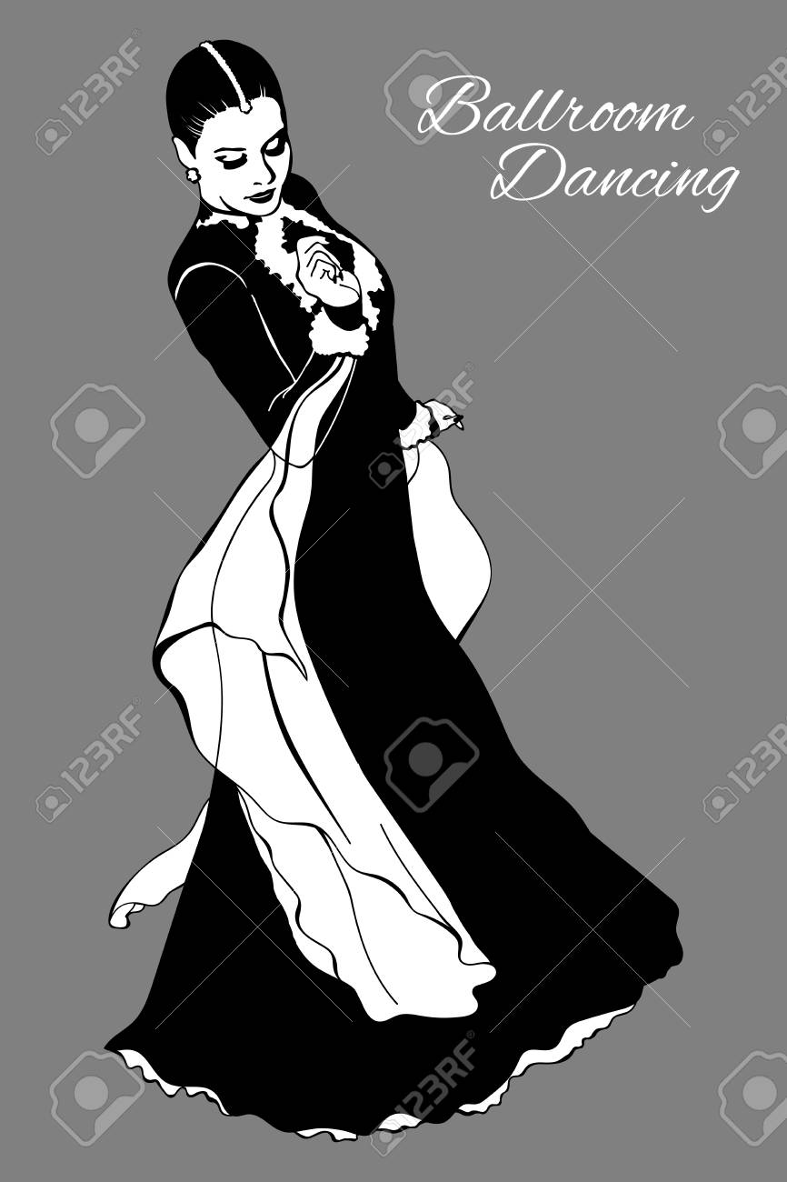 社交ダンス、ドレスの女性のイラスト素材・ベクター Image 44875433